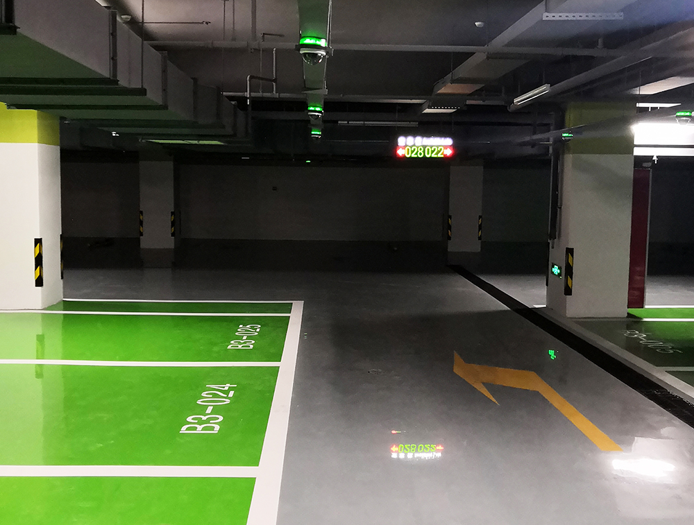 地下車庫視頻車位引導系統現場情況